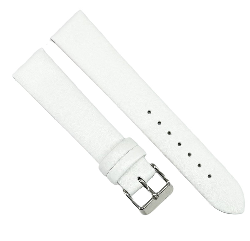 Load image into Gallery viewer, 12 to 26mm Italian Genuine Leather Plain Classic White Watch Band with No Stitching
