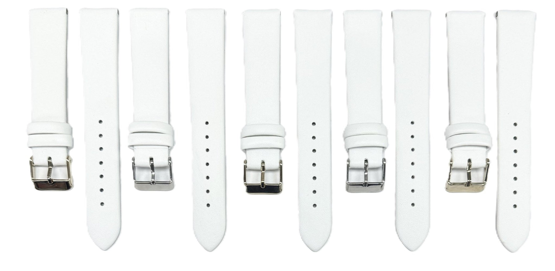 12 to 26mm Italian Genuine Leather Plain Classic White Watch Band with No Stitching - Universal Jewelers & Watch Tools Inc.