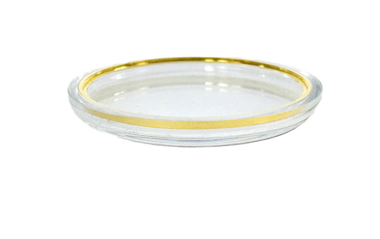 30.6mm Acrylic Crystal with Gold Tension Ring, SEIKO Style Flat Top