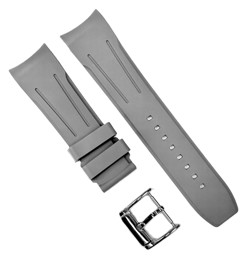 Load image into Gallery viewer, 18-24mm, High Quality FKM Fluorine Rubber Grey Watch Band
