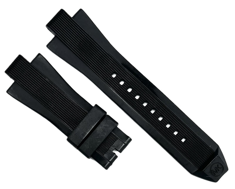 Load image into Gallery viewer, 13mm Classic Black Rubber Watch Band for Michael Kors, Dylan Chronograph Watches
