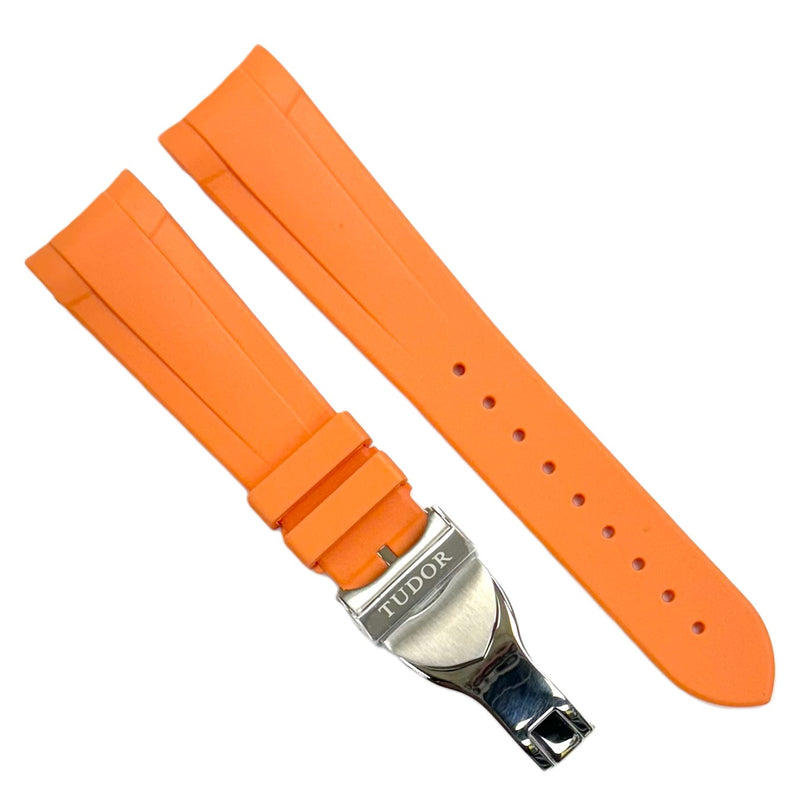 Load image into Gallery viewer, 22mm High-Quality Rubber TUDOR Watch Band with Deployment Buckle
