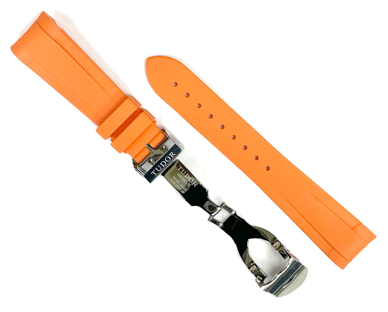 Load image into Gallery viewer, 22mm High-Quality Rubber TUDOR Watch Band with Deployment Buckle
