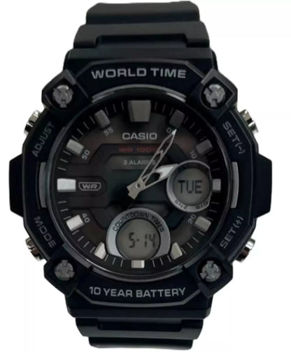 Casio Men's AEQ-120 Heavy Duty Quartz Black & Grey Resin Sports Men's Watch