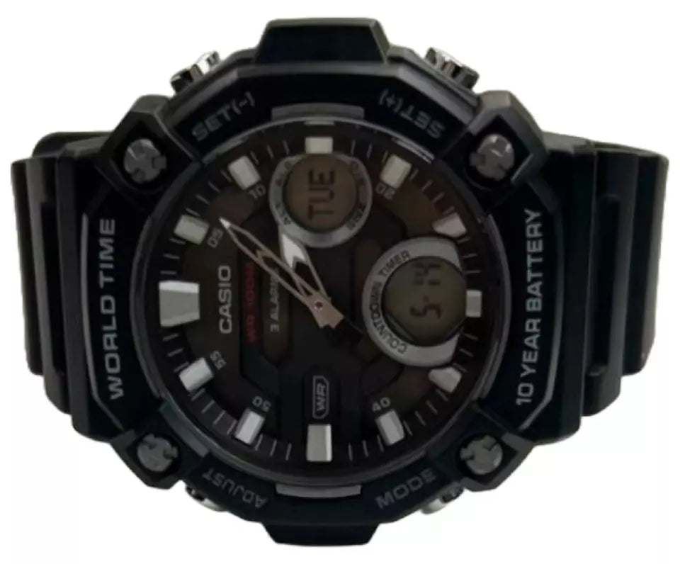 Casio Men's AEQ-120 Heavy Duty Quartz Black & Grey Resin Sports Men's Watch