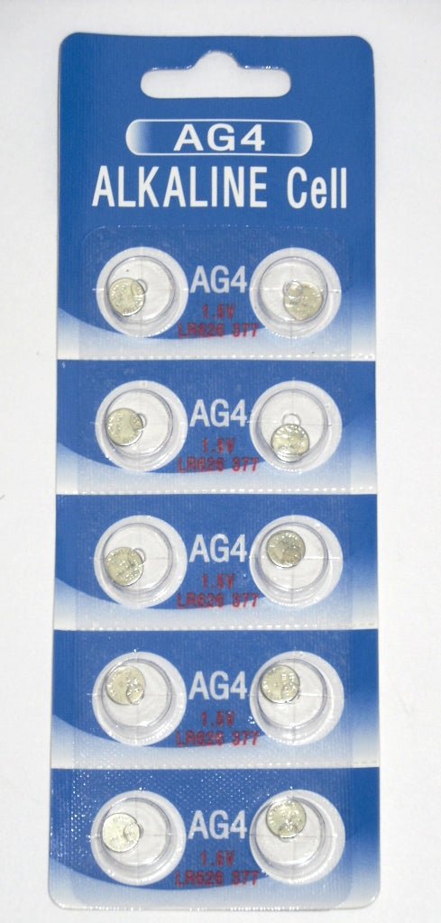 Alkaline Cell - AG4, LR626 - 1 - pack - 10 - Batteries, Available for bulk order - Universal Jewelers & Watch Tools Inc.