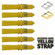 6PCS YELLOW Leather Flat Unstitched Alligator Grain Watch Band Sizes 12MM - 24MM - Universal Jewelers & Watch Tools Inc.