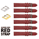 6PCS RED Leather Flat Unstitched Alligator Grain Watch Band Sizes 12MM - 24MM - Universal Jewelers & Watch Tools Inc.
