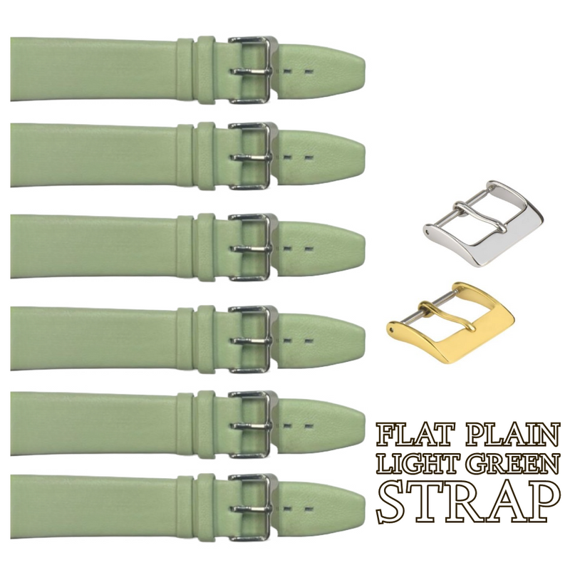 Load image into Gallery viewer, 6PCS Light Green Leather Flat Plain Unstitched Watch Band Sizes 18MM-20MM
