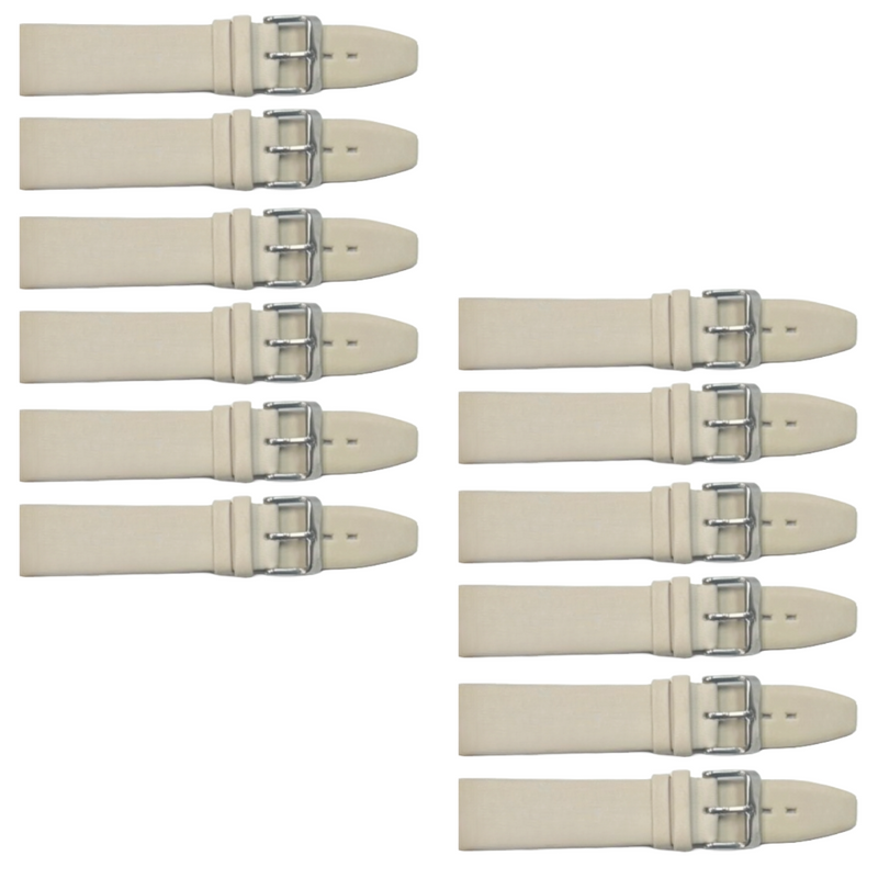 Load image into Gallery viewer, 12PCS BEIGE Leather Flat Plain Unstitched Watch Band Sizes 18MM-22MM
