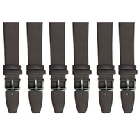 6PCS Dark Brown Leather Flat Plain Unstitched Watch Band Sizes 8MM-26MM