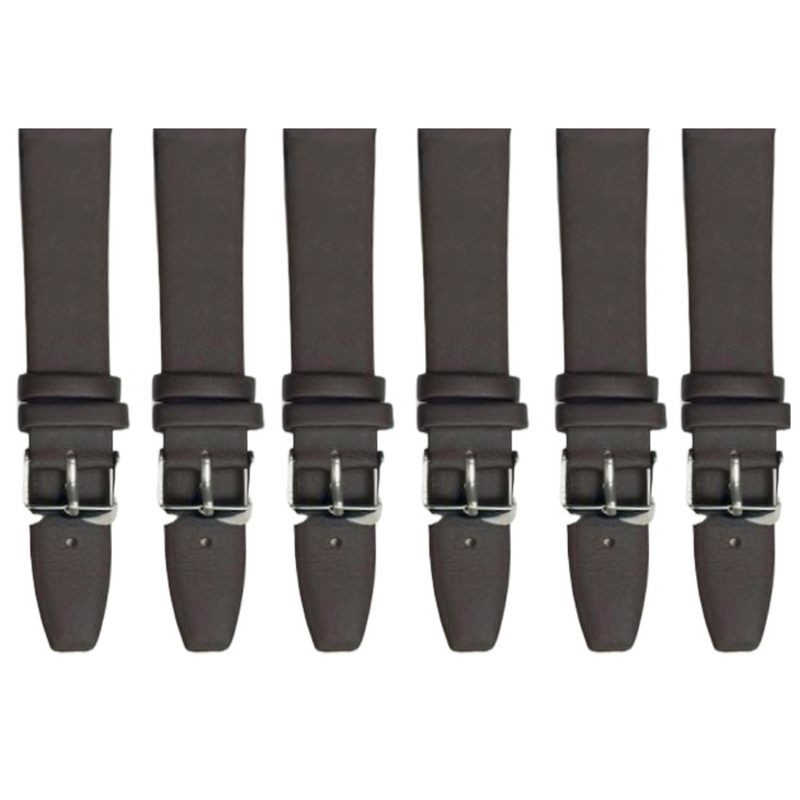 Load image into Gallery viewer, 6PCS Dark Brown Leather Flat Plain Unstitched Watch Band Sizes 8MM-26MM
