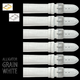 6PCS Alligator Grain WHITE Leather Watch Band (12MM-30MM + XXL Sizes) Padded & Stitched