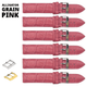 6PCS Alligator Grain PINK Leather Watch Band (12MM - 22MM) Padded & Stitched - Universal Jewelers & Watch Tools Inc.