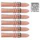6PCS Alligator Grain LIGHT PINK Leather Watch Band (20MM-24MM) Padded & Stitched