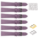 6PCS Lizard Grain Flat PURPLE Unstitched Genuine Leather Watch Band Size (12MM - 24MM) - Universal Jewelers & Watch Tools Inc.