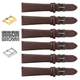 6PCS Lizard Grain Flat CHOCOLATE BROWN Unstitched Genuine Leather Watch Band Size (12MM - 24MM) - Universal Jewelers & Watch Tools Inc.