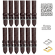 12PCS Alligator Grain Dark Brown Leather Watch Band (12MM - 30MM + XXL Sizes) Padded w/Brown Stitches - Universal Jewelers & Watch Tools Inc.