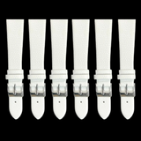 6PCS Lizard Grain Flat WHITE Unstitched Genuine Leather Watch Band Size (12MM-24MM)