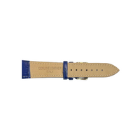 6PCS Alligator Grain Indigo Blue Leather Watch Band (20MMXXL & 22MM) Padded & Stitched