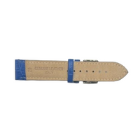 6PCS Alligator Grain DEMIN Blue Leather Watch Band (18MM & 20MM) Padded & Stitched