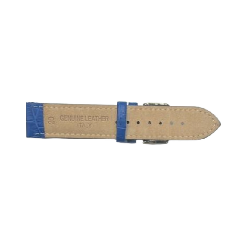 Load image into Gallery viewer, 6PCS Alligator Grain DEMIN Blue Leather Watch Band (18MM &amp; 20MM) Padded &amp; Stitched
