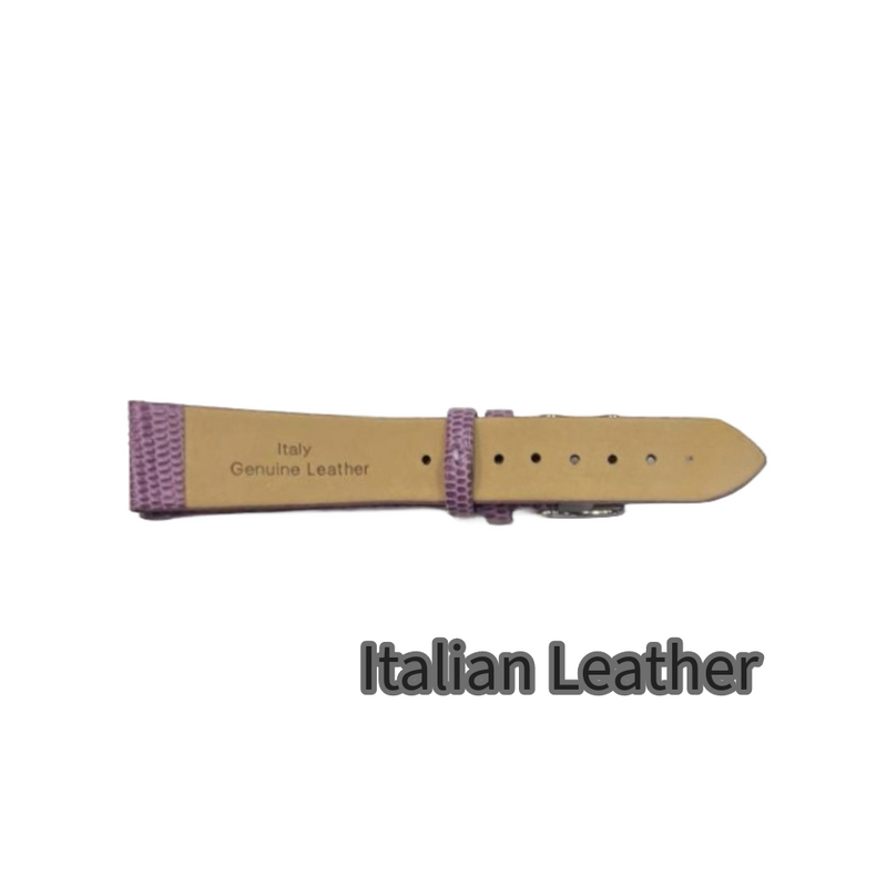 Load image into Gallery viewer, 12PCS Lizard Grain Flat PURPLE Unstitched Genuine Leather Watch Band Size (12MM-24MM)
