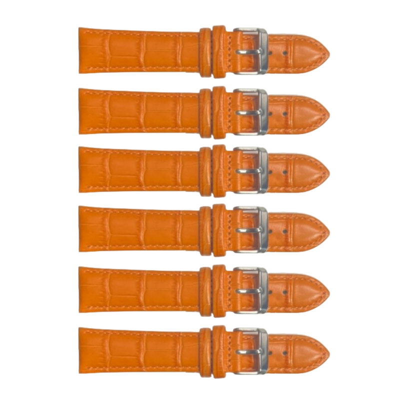 Load image into Gallery viewer, 6PCS Alligator Grain TAN Leather Watch Band (12MM-24MM) Padded &amp; Stitched
