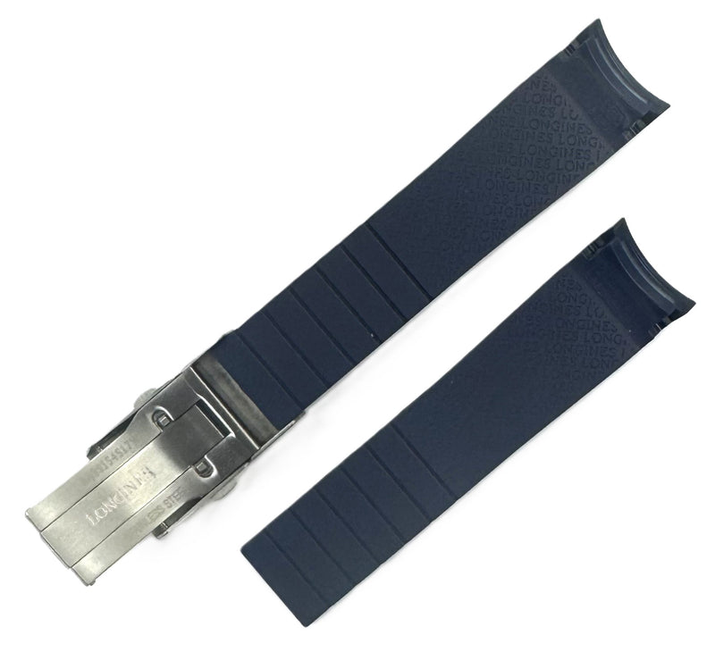 Load image into Gallery viewer, 21mm High-Quality Curved End LONGINES Rubber Watch Band
