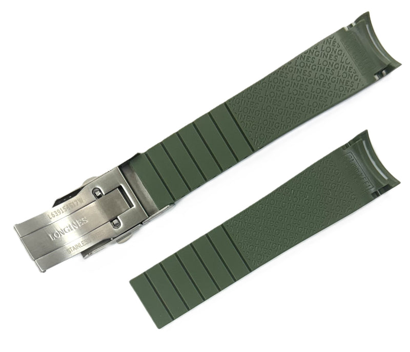 Load image into Gallery viewer, 21mm High-Quality Curved End LONGINES Rubber Watch Band
