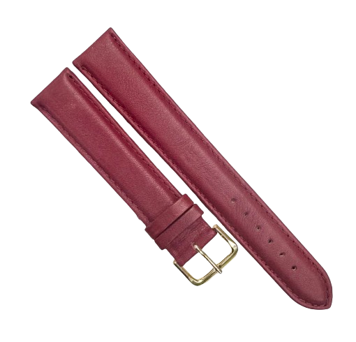 Load image into Gallery viewer, Lot of 6 bands, 20MM XL Plain Padded Red Genuine Leather Watch Band, stitches
