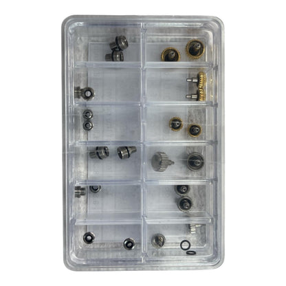 5.3mm-7mm Waterproof Screw Crown Assortment for Rolex Models, 12 Pcs