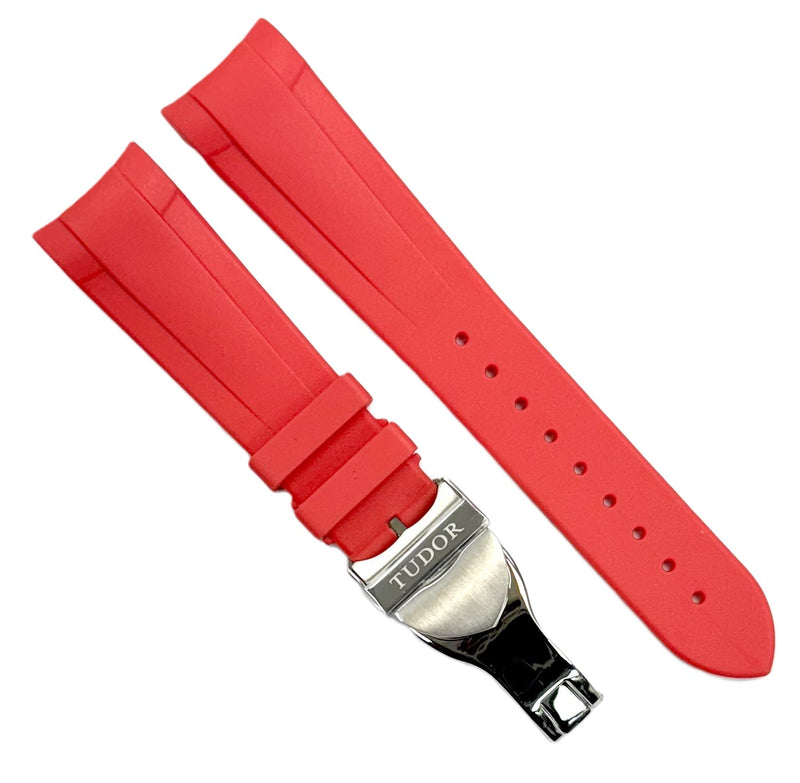 Load image into Gallery viewer, 22mm High-Quality Rubber TUDOR Watch Band with Deployment Buckle
