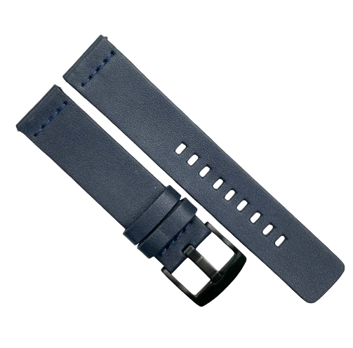 Load image into Gallery viewer, New Watch Bands, Movado Style, Blue Plain Genuine Leather 20MM to 24MM
