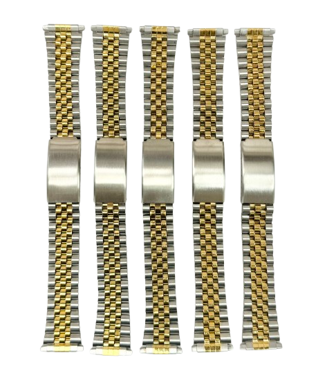 Load image into Gallery viewer, 16-22 MM Jubilee 2-tone (GOLD &amp; SILVER) Metal Band with Regular Fold Over Clasp
