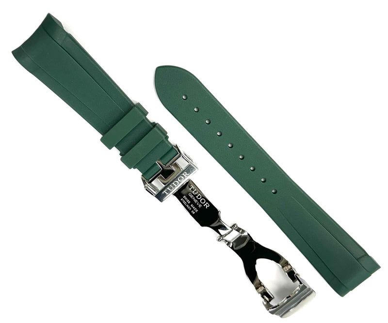 Load image into Gallery viewer, 22mm High-Quality Rubber TUDOR Watch Band with Deployment Buckle
