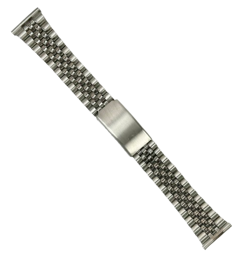 16MM Classic Jubilee Silver Tone Metal Band with Regular Fold Clasp