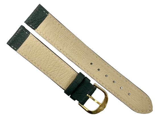 Load image into Gallery viewer, 20MM Flat D.Green Genuine Leather Plain Grain Watch Band, Stitched
