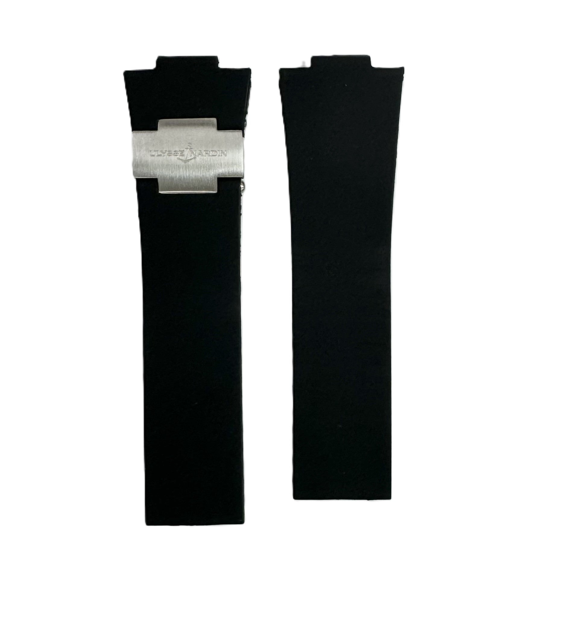 12x25x20 mm Plain Black Rubber Ulysse Nardin Watch Band for Marine Diver - Universal Jewelers & Watch Tools Inc.