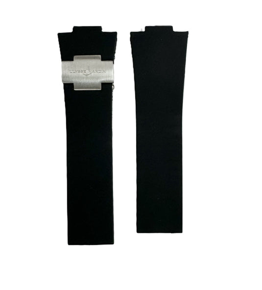 12x25x20 mm Plain Black Rubber Ulysse Nardin Watch Band for Marine Diver