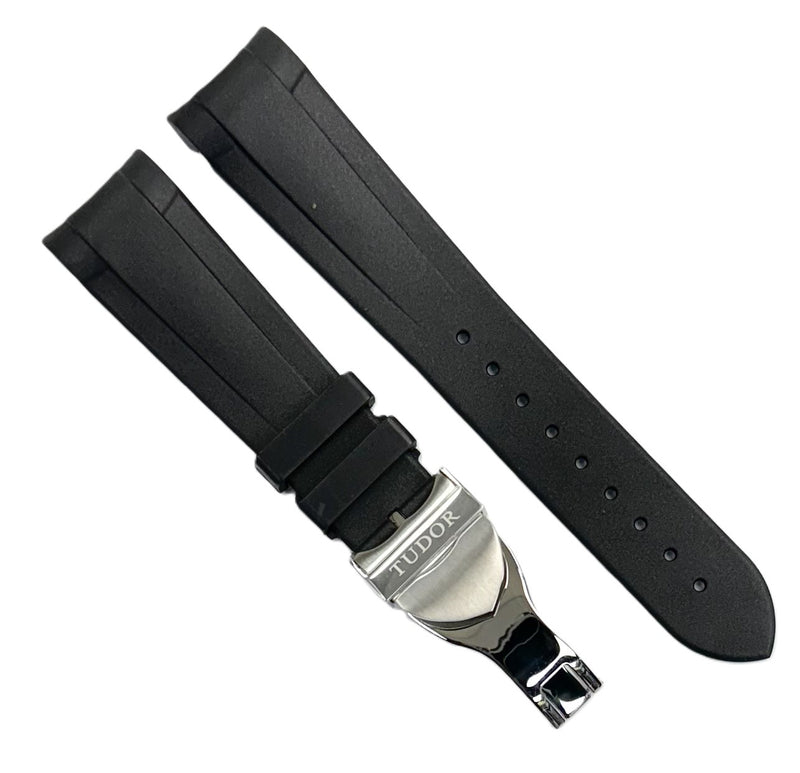 Load image into Gallery viewer, 22mm High-Quality Rubber TUDOR Watch Band with Deployment Buckle
