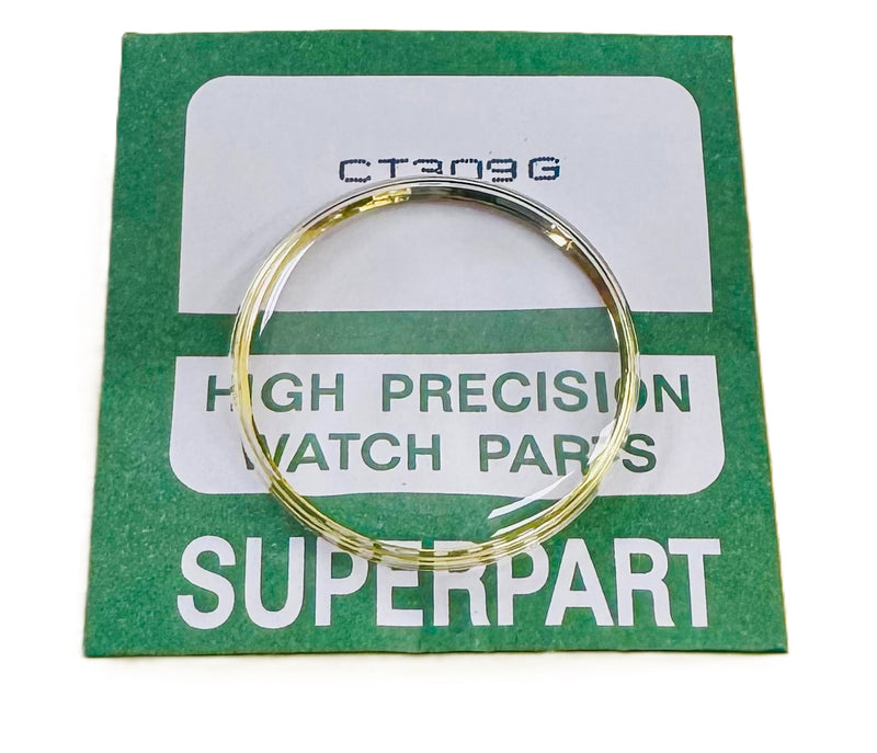 Load image into Gallery viewer, 30.9mm Acrylic Crystal (Plastic) with Golden Tension Ring, Omega-Style
