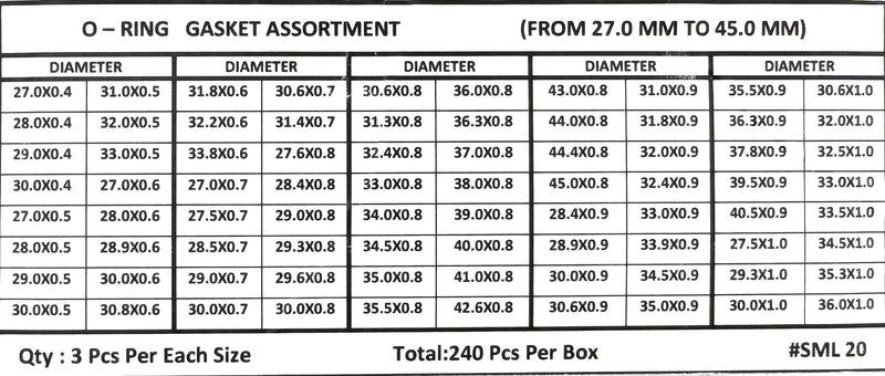 Load image into Gallery viewer, O-RINGS/GASKETS ASSORTMENT FOR WATCH BACKS, 80 SIZES, TOTAL 240 PCS
