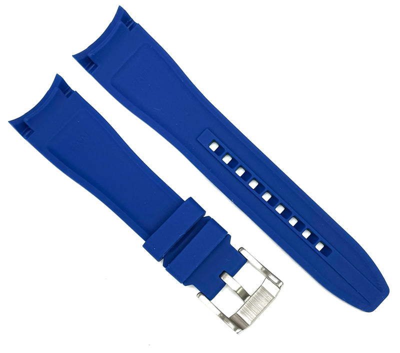 Load image into Gallery viewer, 18-24mm Navy Blue Soft &amp; Smooth Silicon Rubber Watch Band for High-End Watches
