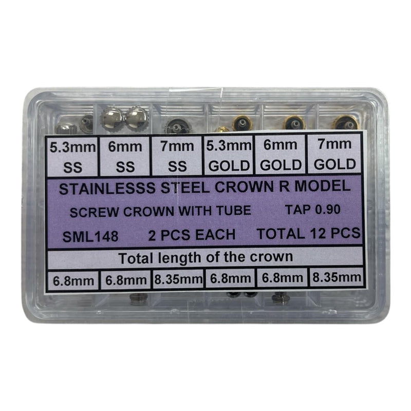 Load image into Gallery viewer, 5.3mm-7mm Waterproof Screw Crown Assortment for Rolex Models, 12 Pcs
