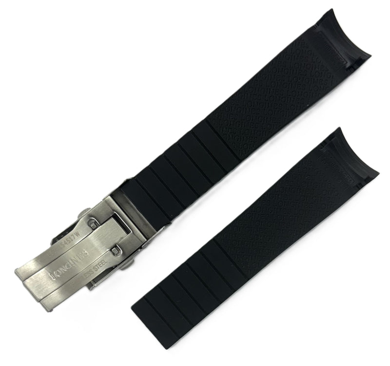 Load image into Gallery viewer, 21mm High-Quality Curved End LONGINES Rubber Watch Band
