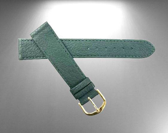 Load image into Gallery viewer, 18 MM Flat D.Green Genuine Leather Plain Grain Watch Band, Stitched (A1 Quality)
