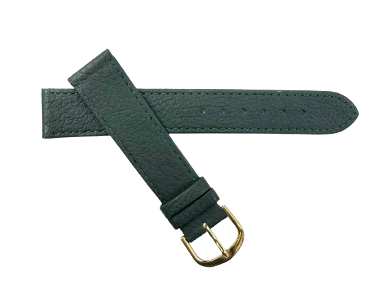 Load image into Gallery viewer, 20MM Flat D.Green Genuine Leather Plain Grain Watch Band, Stitched
