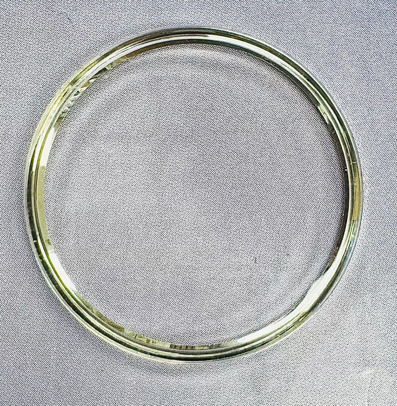 Load image into Gallery viewer, 31.5mm Acrylic Crystal with Silver Tension Ring, SEIKO Style Flat Top
