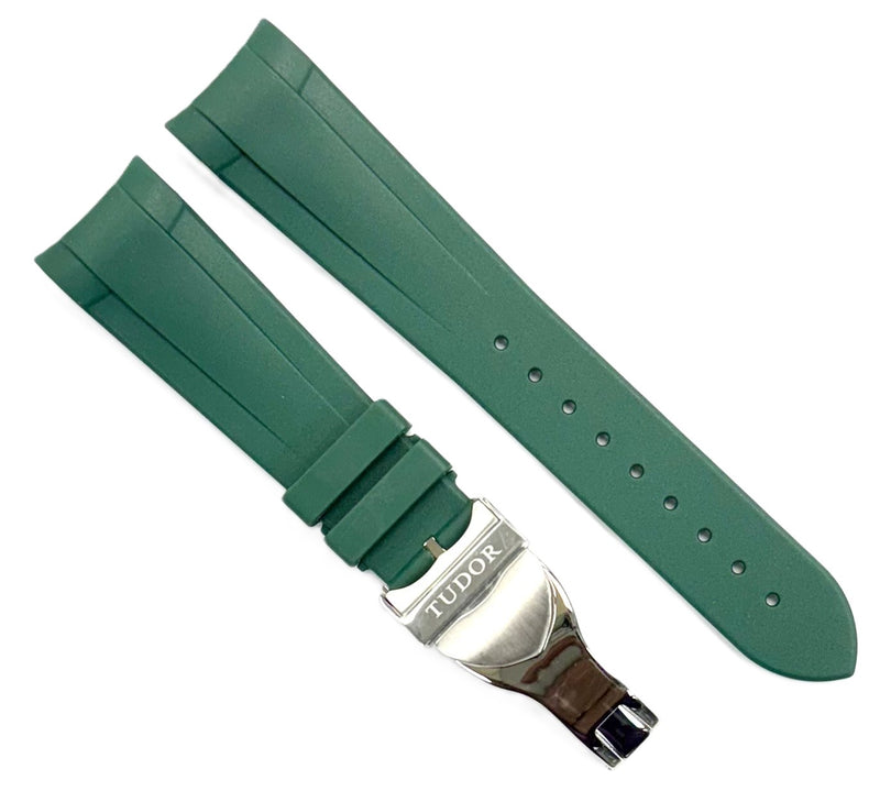 Load image into Gallery viewer, 22mm High-Quality Rubber TUDOR Watch Band with Deployment Buckle
